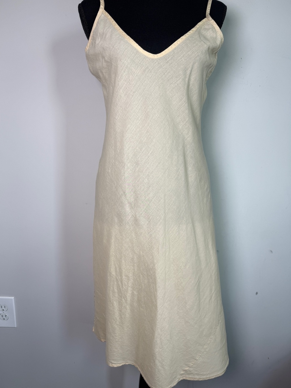 Mes Demoiselles Paris Cozumel Cream Linen Boho Slip Dress Resort Vacation US 4/6